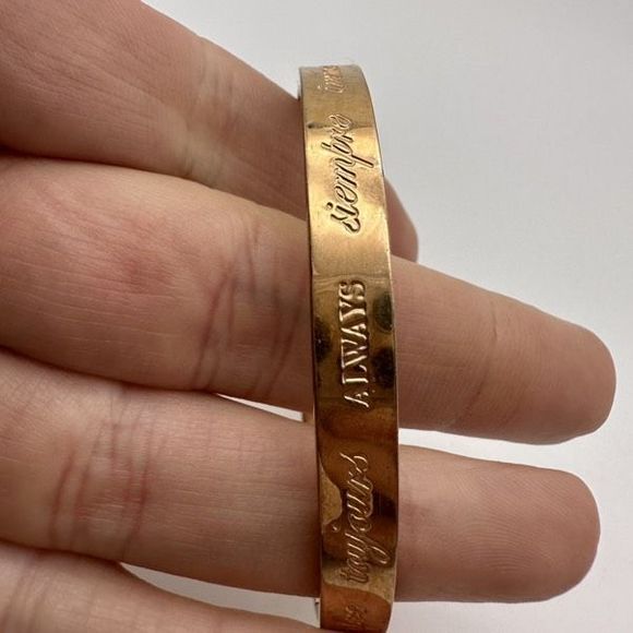 Stella & Dot Inspirational Bangle Bracelets Always & Love Rose Gold & Gold - Picture 10 of 12